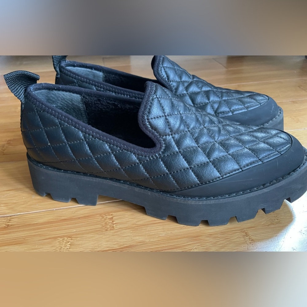 Franco Sarto black quilted shoes with thick soles